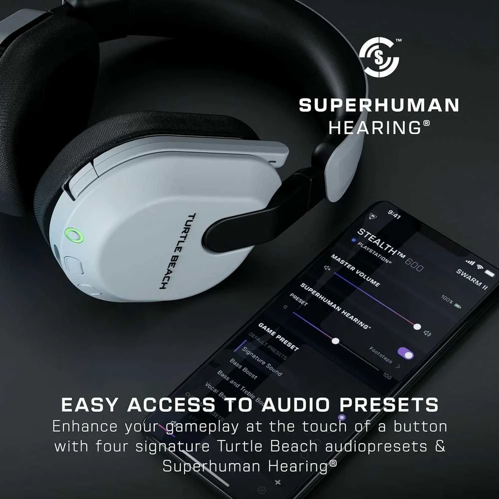 Turtle Beach Stealth 600 Gen 3 (Baltos) belaidės ausinės | PS5,PS4/PC