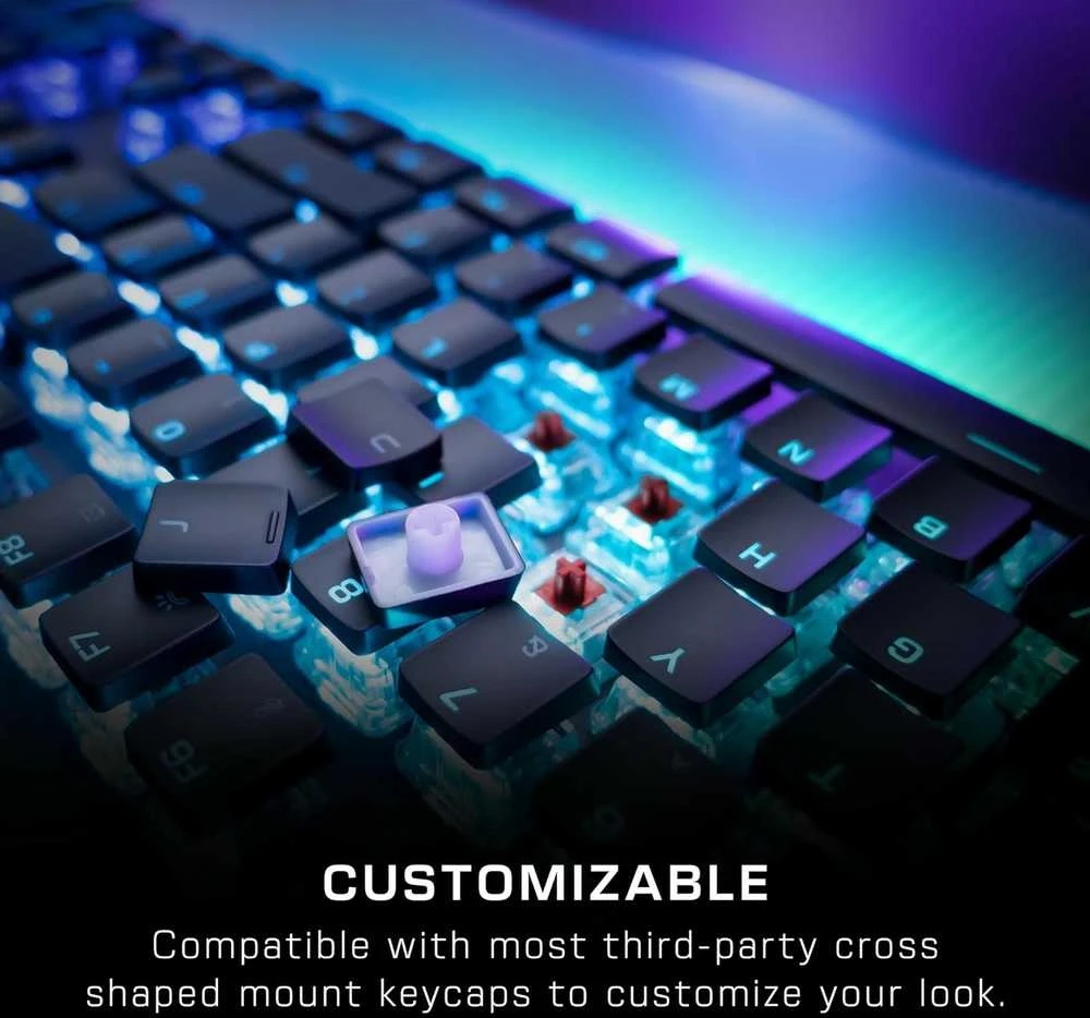 Turtle Beach Vulcan II MAX RGB 100% juoda laidinė mechaninė klaviatūra (Titan II Raudona switch, US)