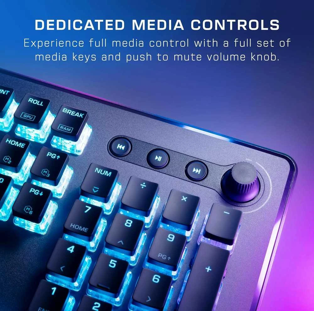 Turtle Beach Vulcan II MAX RGB 100% juoda laidinė mechaninė klaviatūra (Titan II Raudona switch, US)