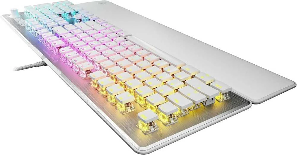 Turtle Beach Vulcan II RGB 100% balta laidinė mechaninė klaviatūra (Titan II Raudona switch, US)