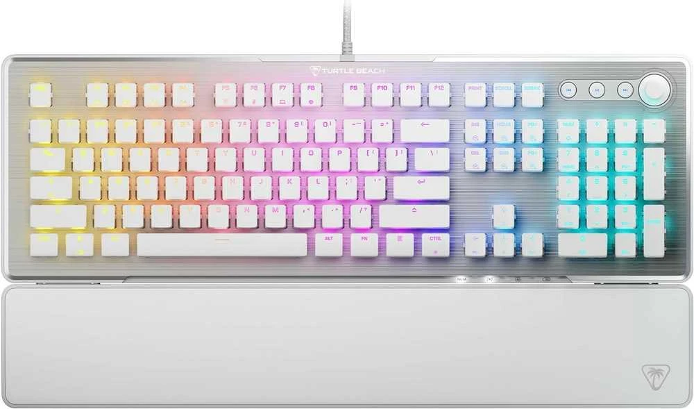 Turtle Beach Vulcan II RGB 100% balta laidinė mechaninė klaviatūra (Titan II Raudona switch, US)