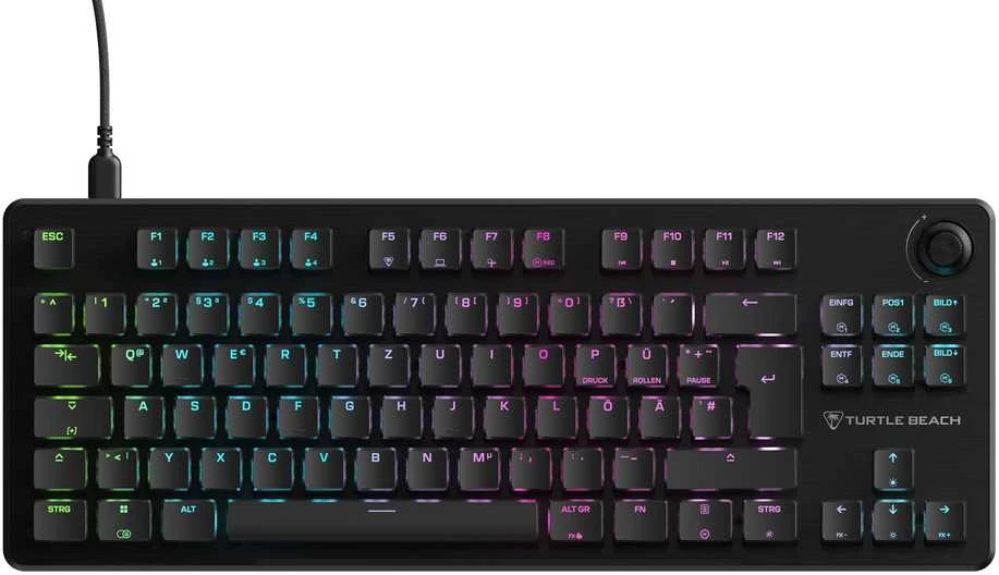 Turtle Beach Vulcan II TKL 75% juoda laidinė mechaninė klaviatūra (Raudona switch, US)