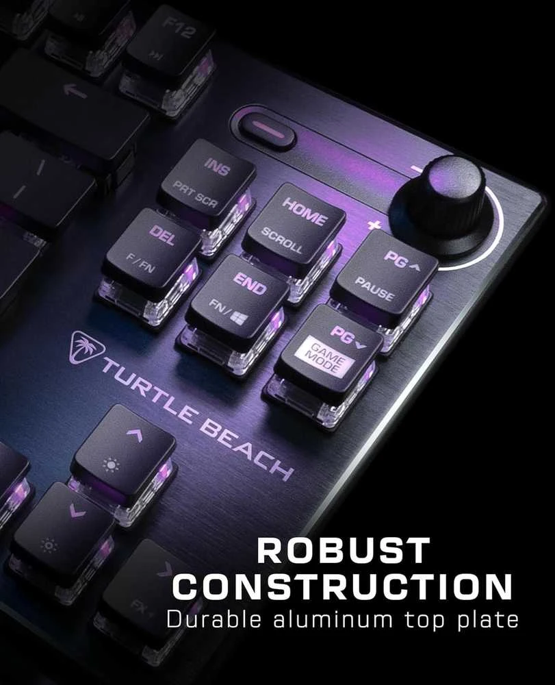 Turtle Beach Vulcan TKL RGB 75% juoda laidinė mechaninė klaviatūra (Titan II Raudona switch, US)