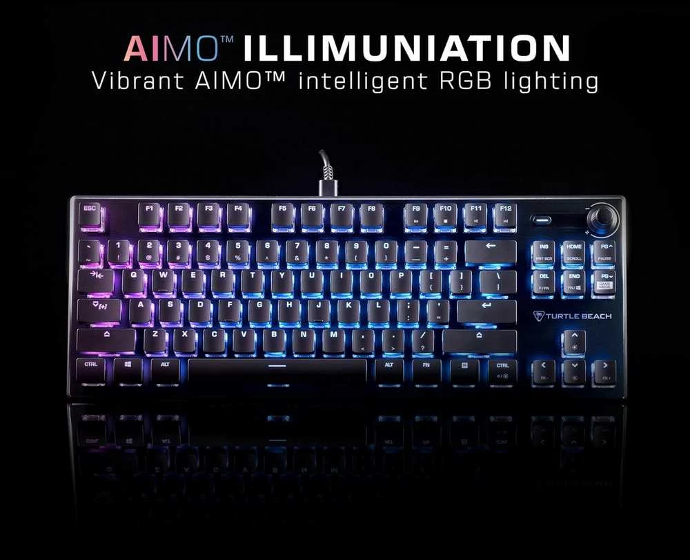 Turtle Beach Vulcan TKL RGB 75% juoda laidinė mechaninė klaviatūra (Titan II Raudona switch, US)