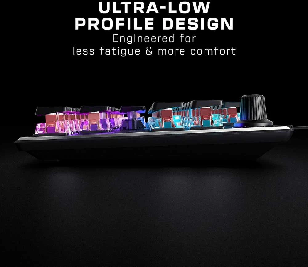 Turtle Beach Vulcan TKL RGB 75% juoda laidinė mechaninė klaviatūra (Titan II Raudona switch, US)