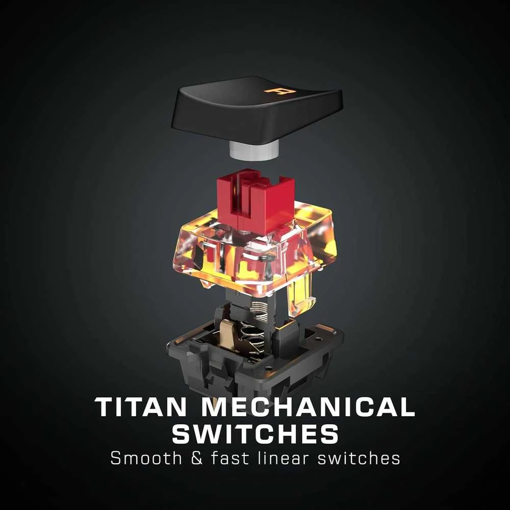 Turtle Beach Vulcan TKL RGB 75% juoda laidinė mechaninė klaviatūra (Titan II Raudona switch, US)