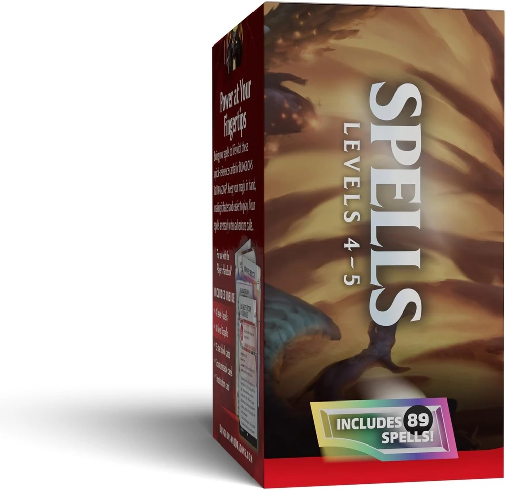 Wizards of the Coast Dungeons & Dragons Reference Cards - Spells (Levels 4-5)