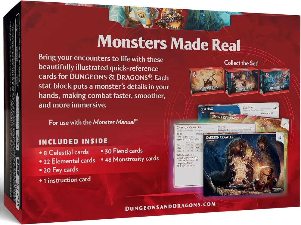 Wizards of the Coast Dungeons & Dragons Reference Cards - Monsters (Mystical and Menacing)
