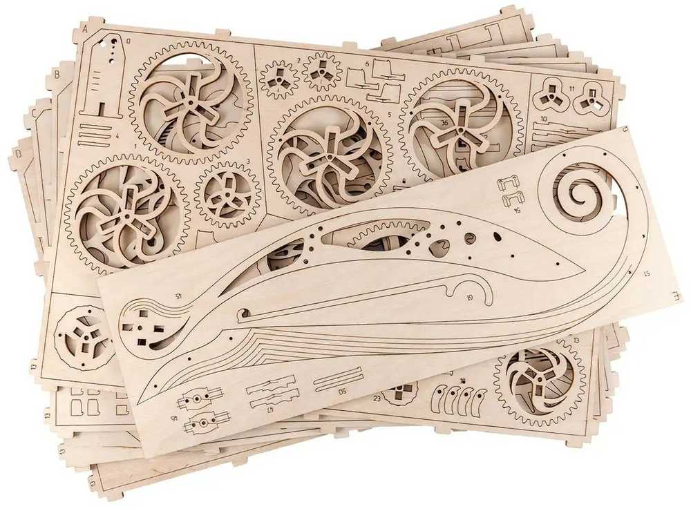Dėlionė Wooden city Wooden.City 3D medinio laikrodžio galvosūkis – švytuoklė