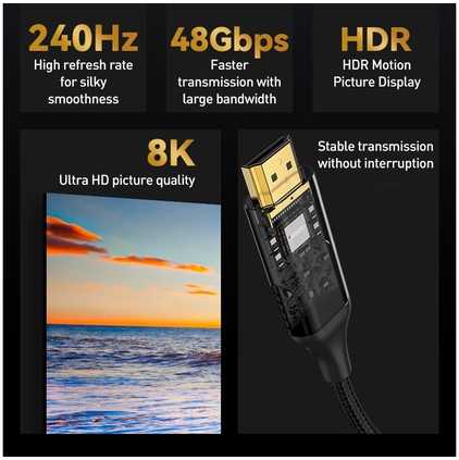 Yesido HM11 HDMI2.1 x HDMI2.1 8K laidas | 1.8m