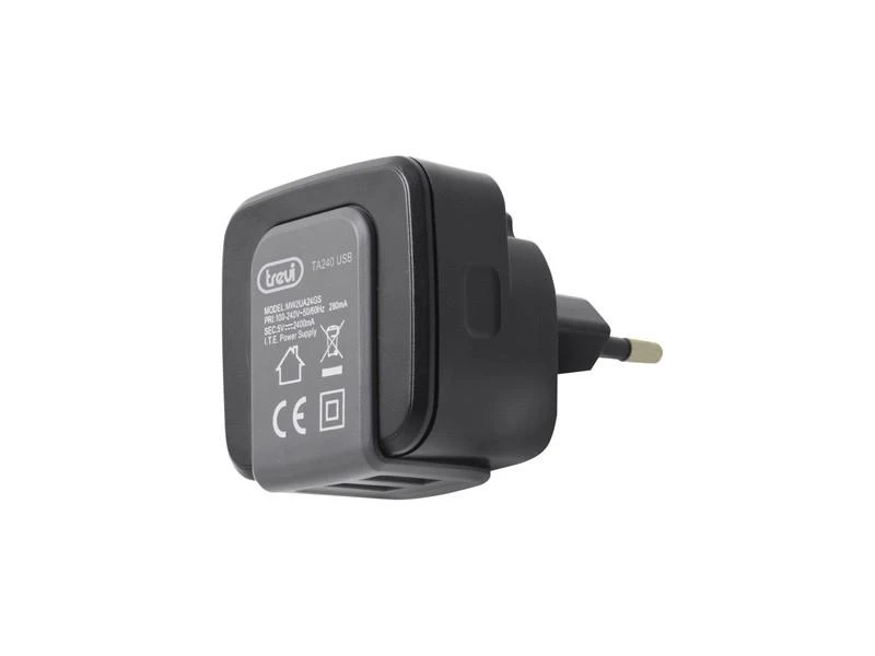2 lizdų USB tinklo kroviklis 2400mA TREVI TA 240