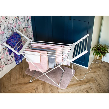 Adler | Foldable electric clothes drying rack | AD 7821 | 220 W | Sidabrinis/Baltas