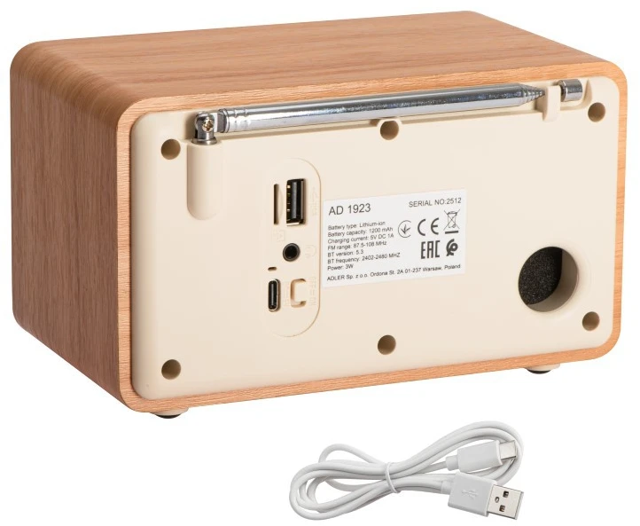 Radija su laikrodžiu ,bluet,MP3 ,USB ADLER AD-1923