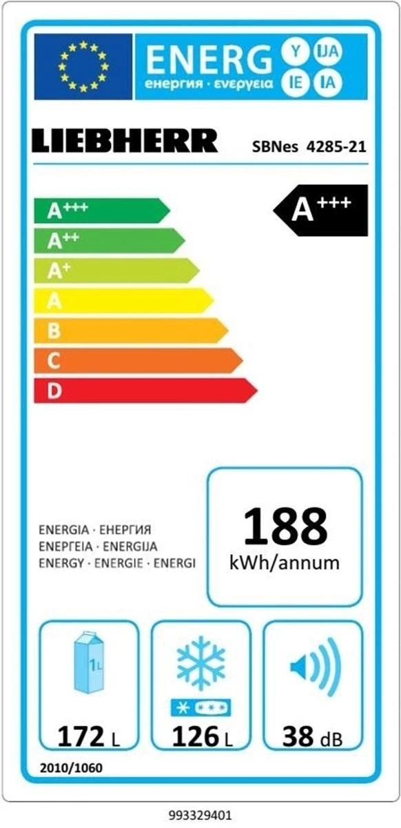 LIEBHERR SBNes 4285 Šaldytuvas-šaldiklis ( SBSes 8483 dalis)