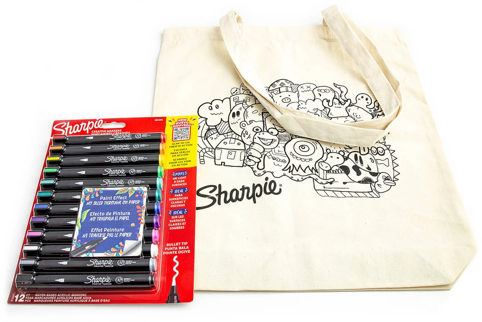 12 spalvų Sharpie Creative akrilo markerių rinkinys su maišeliu Būtybės dažymui