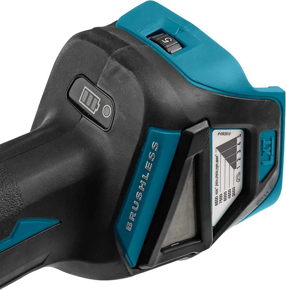 Makita kampinis šlifuoklis DGA513ZJ 18V 125mm be akumuliatoriaus ir kroviklio + lagaminas