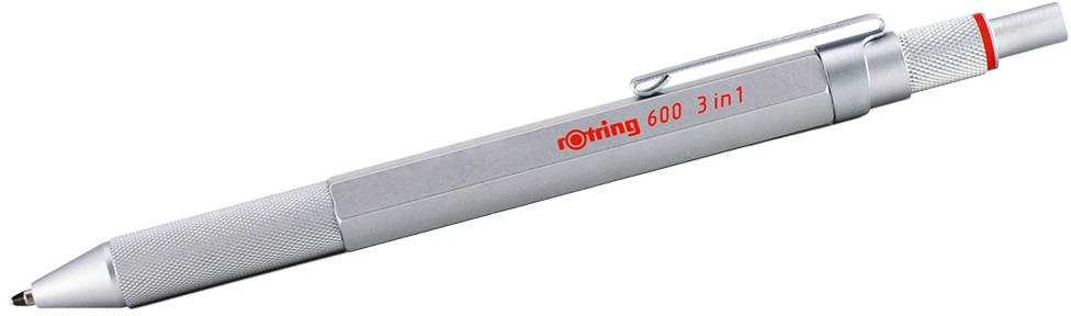 3 in 1 Rotring MULTIPEN rašiklis ir pieštukas 600 sidabrinės spalvos - 2164109