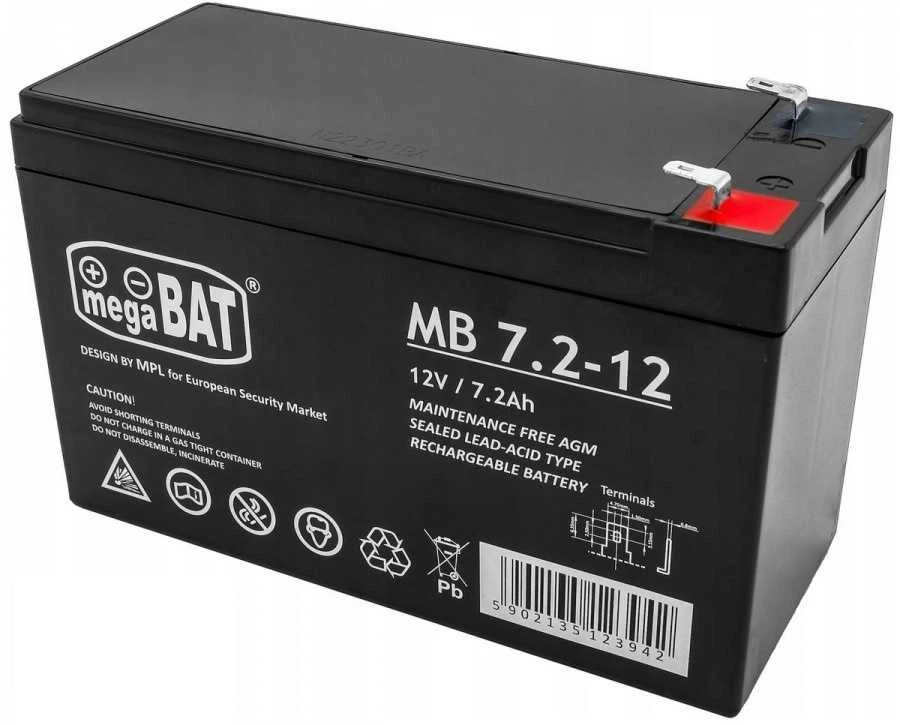 Mpl Power Elektro Megabat 12V 7.2Ah F1(187) AGM akumuliatorius, 3-5 metai