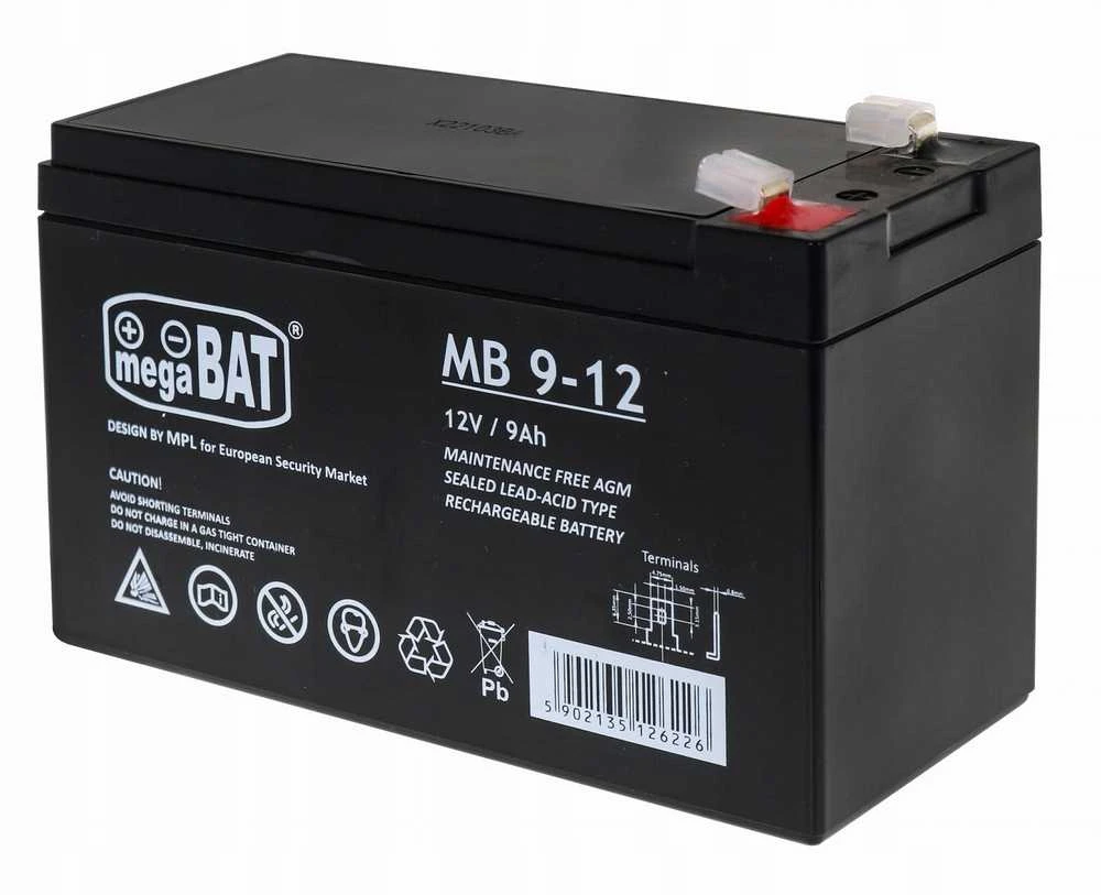 Mpl Power Elektro Megabat 12V 9Ah F1(187) AGM akumuliatorius, 3-5 metai