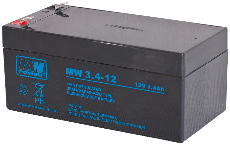 Mw Power MWPower MW 12V 3.4Ah F1(187) AGM akumuliatorius, 6-9 metai
