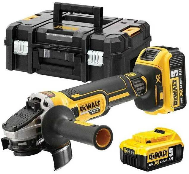DeWalt akumuliatorinis kampinis šlifuoklis DCG405P2-QW, 18V, 2x5Ah