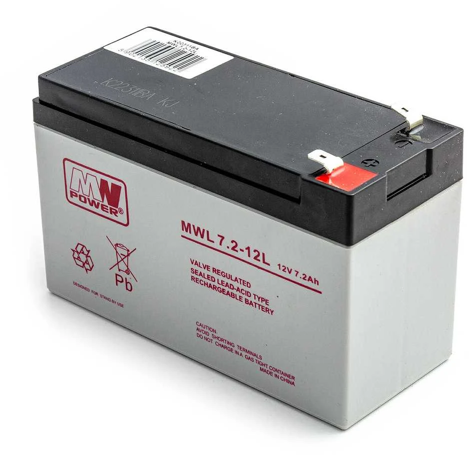 Mpl Power Elektro Akumuliatorius AGM MW Power MWL 7-12L 12V 7,2Ah iki UPS APC, Ever, Fideltronik, Eatonoms Powerware, Aliarmui