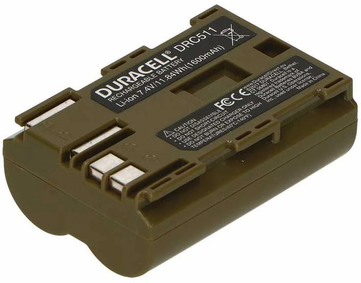 Akumuliatorius Baterija Duracell DRC511 7,4 V 1600 mAh ličio jonų - Canon BP-508 / BP-511 / BP-511A / BP-512 / BP-514,