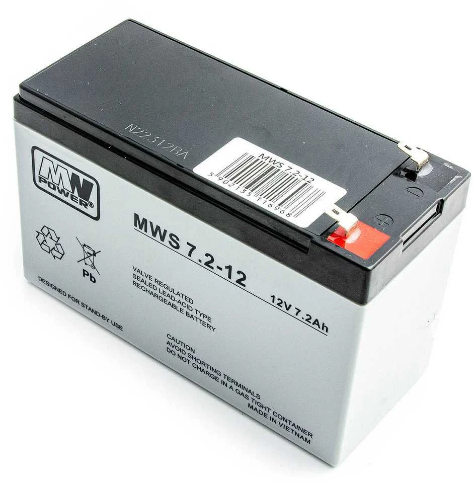 Power MWS 12V 7.2Ah F1(187) AGM akumuliatorius, 5 metai