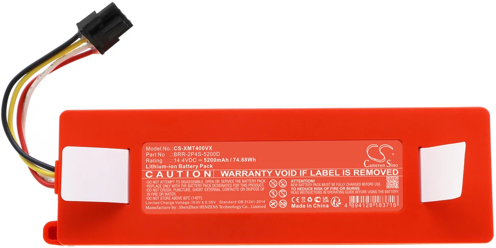 Akumuliatorius Cameron Sino Technology Baterija siurbliui Roborock BRR-2P4S-5200D 14,4 V / 5200 mAh