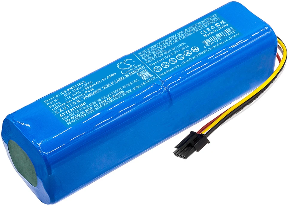 Akumuliatorius Cameron Sino Technology Baterija Xiaomi Dreame D9 Pro RLS5-BLO D9 F9 L10 Pro 14.4V 6800mAh Li-Ion baterija Roborock S552 S6 S7 T60 T61 T65