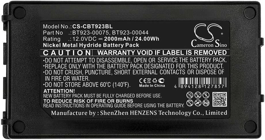 Akumuliatorius Cameron Sino Technology Cattron Theimeg baterija 923-00075 12V 2000mAh NiMh, skirta Cattron Theimeg Easy Mini TH-EC 30