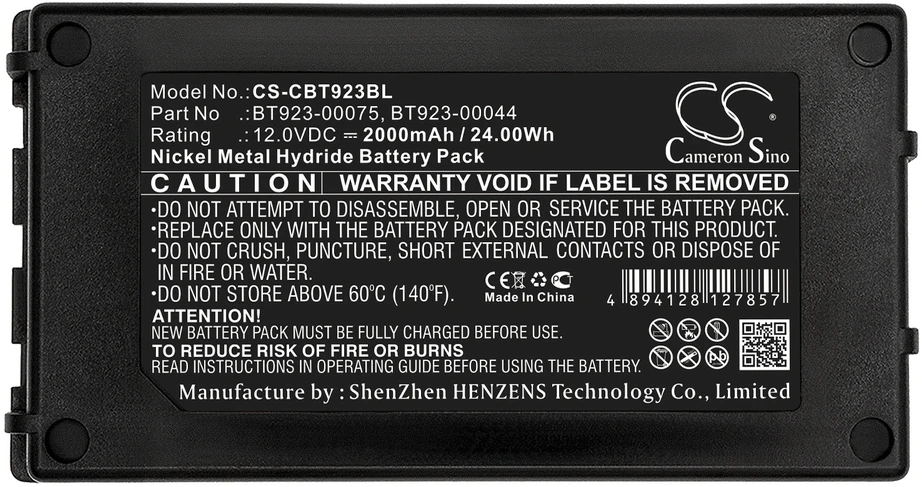 Akumuliatorius Cameron Sino Technology Cattron Theimeg baterija 923-00075 12V 2000mAh NiMh, skirta Cattron Theimeg Easy Mini TH-EC 30