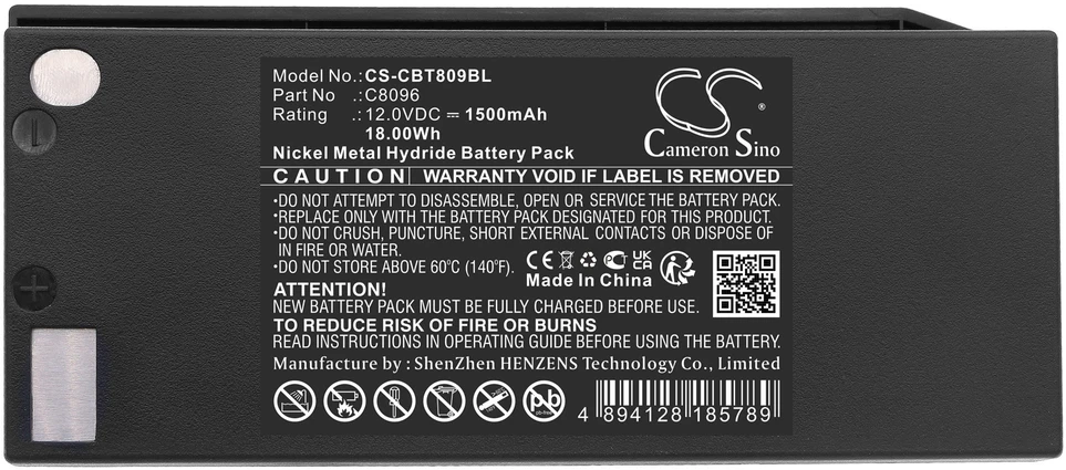 Akumuliatorius Cameron Sino Technology Cattron Theimeg baterija C8096 12V 1500mAh NiMh, skirta Cattron Theimeg 7700T15 T01 Toggle Cont