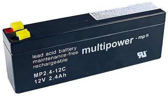 Akumuliatorius Multipower MP2.4-12C 12 V 2,4 Ah AGM, nereikalaujantis priežiūros, skirtas cikliniam darbui