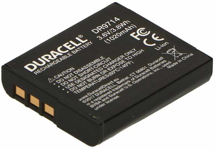Duracell DR9714 kameros / vaizdo kameros su vaizdo magnetofonu baterija Ličio-jonų (Li-Ion) 1020 mAh