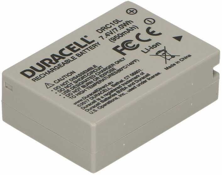 Duracell DRC10L kameros / vaizdo kameros su vaizdo magnetofonu baterija Ličio-jonų (Li-Ion) 950 mAh