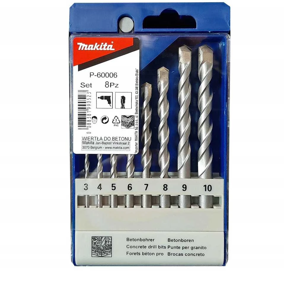 Grąžtas Makita Rinkinys grąžtų DO BETONU 8 vnt. 3-10mm