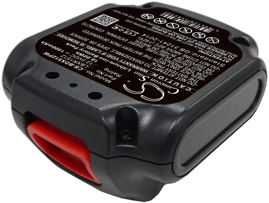 Akumuliatorius Black & Decker Juodas & Decker Baterija Juodas & Decker LBXR1512 12V 1500mAh Li-Ion el. įrankiui BDCDD12 BDCD112 BDCDD12KB BDCDD12K BDCD12 BLA12L-0608-1