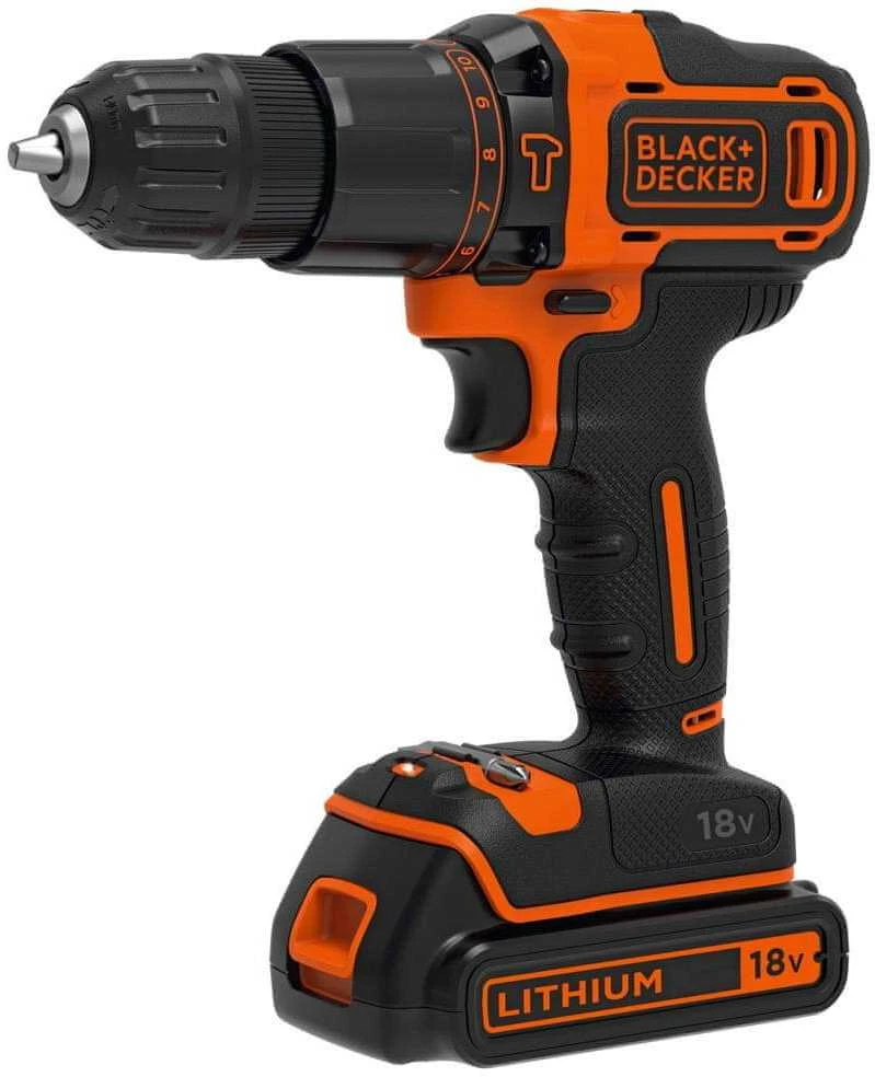 Black & Decker Akumuliatorinis suktuvas-gręžtuvas 18V Ličio jonų + 400mA įkroviklis + 1 akumuliatorius + lagaminas