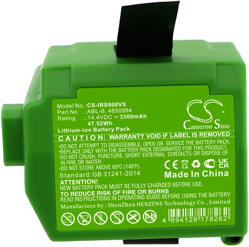 Akumuliatorius Cameron Sino Technology ABL-B 4650994 14,4 V baterija, skirta iRobot Roomba S9, Roomba S9+, S955020