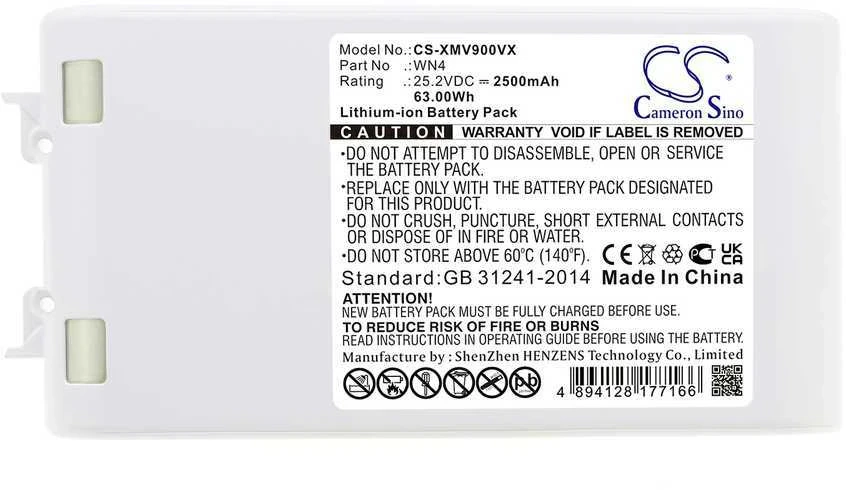Cameron Sino Technology Xiaomi akumuliatorius skirtas Dreame V8 V9 V10 V9P V9B WN4 VVN4 25,2V 2500mAh Li-Ion