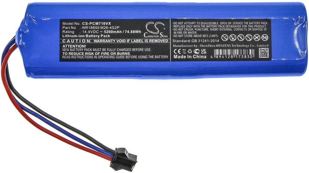 Cameron Sino Technology Akumuliatorius, skirtas Xiaomi SUN-INTE-181 14.4V 5200mAh Li-Ion, skirtas Xiaomi Viomi S9 Proscenic M8 PRO