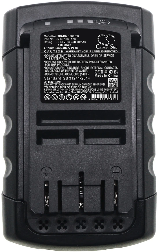 Cameron Sino Technology Akumuliatorius Bosch 2607336173 2607337047 1600A0022N 36V 3000mAh Li-Ion, skirtas Rotak 43LI Rotak 37LI ART 30-36 LI AKE 30 LI ALB 36 L