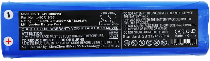 Akumuliatorius Panasonic Cameron Sino Technology Baterija 4ICR19/65 1607381 14,4 V, skirta Philips FC8816 FC8820 FC8810 FC8830 FC8832 FC8812 FC8822