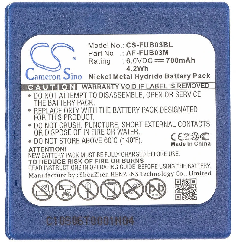 Akumuliatorius Cameron Sino Technology baterija HBC Radiomatic Fub03A 6V 700mAh BA203060, BA222060, KH68305500, FUA030