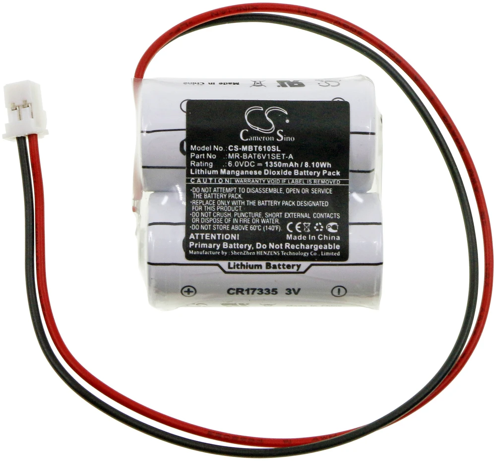 Cameron Sino Technology Baterija Mitsubischi MR-BAT6V1SET-A 6V 1350mAh Ličio Mitsubishi MR-J4 WK17 - CS-MBT610SL