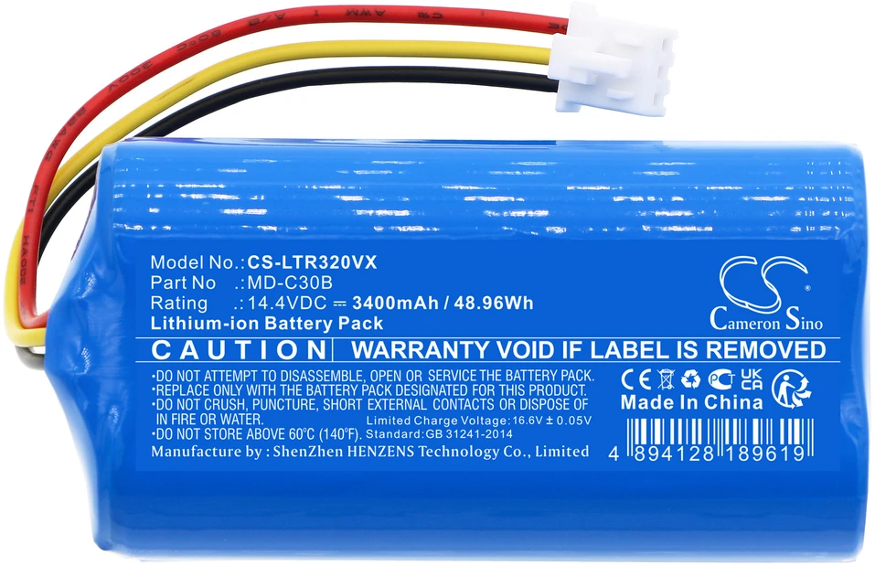 Akumuliatorius Blaupunkt Cameron Sino Technology Baterija siurbliui Liectroux MD-C30B 14,4 V / 3400 mAh / Li-Ion