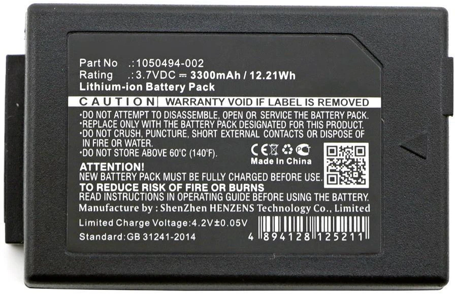 Akumuliatorius HP „Cameron Sino Technology“ skaitytuvo baterija Psion 1050494, 1050494-002, WA3006, WA3020 3,7 V 3300 mAh ličio jonų 7525, 7525C, 7527, „Workabout Pro G1/G2/G3“