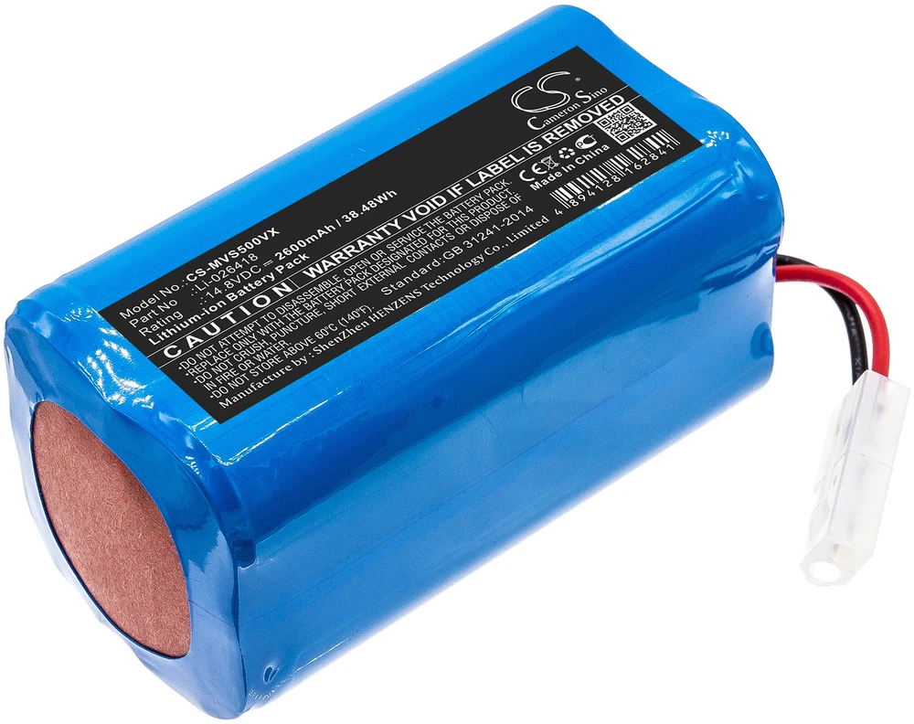 Akumuliatorius Cameron Sino Technology Baterija Xiaomi G1 MI Robot 14.8V 2600mAh Li-Ion, skirta Flyco FC9601 FC960 XIAOMI MI-G1 LI-026418 Panasonic MC-RS53 MC-WRS53 MC-WRC53
