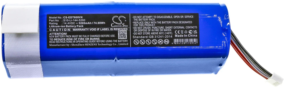 Cameron Sino Technology Ecovacs Debot T8 T8AIVI T8+ S10-Li-144-5200 201-1913-4201 14,4 V 5200 mAh Li-Ion akumuliatorius dulkių siurbliams